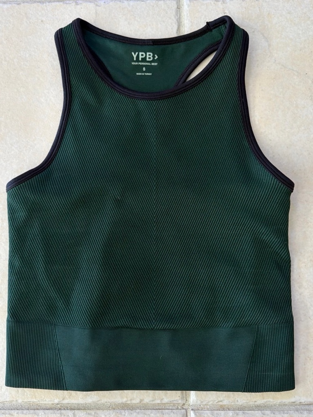 YPB Forest Green Ribbed Athletic Tank Top